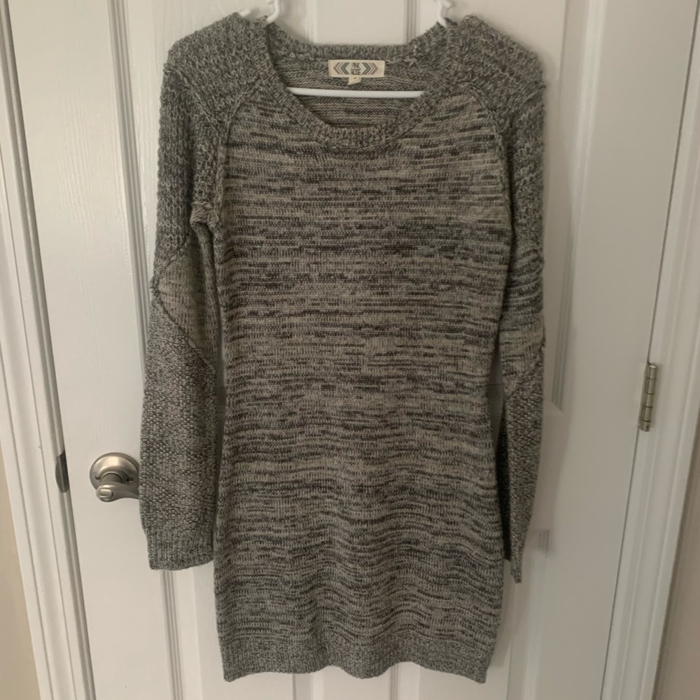 Long sleeve heather gray sweater dress